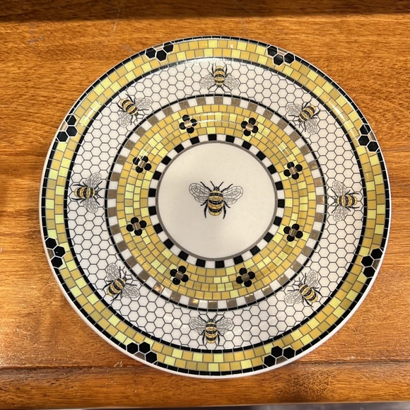 Anthropologie Bistro Garden Tile Espresso Cup and Saucer Bee NWOT 12 available! - Picture 2 of 5